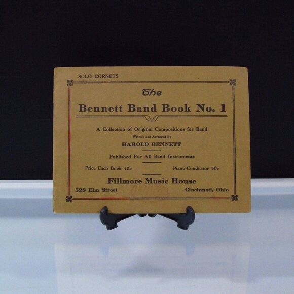 Solo Cornets Antique 1923 Sheet Music Booklet Bennett Band Book Cincinnati Ohio - Picture 1 of 6